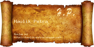 Haulik Petra névjegykártya