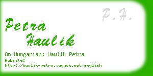 petra haulik business card